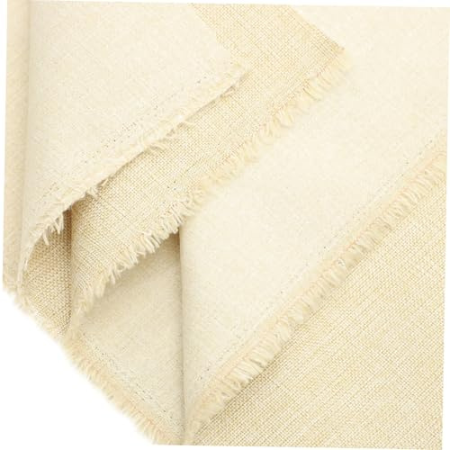 Tofficu Beiges Waschbares Zuschneidbares Leinenstoff Embroidery Fabric für DIY Nähen Sticken Tischdecke Handarbeit Wohnkultur Wohnzimmer Schlafzimmer Dekoration