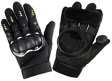 pistro Skateboard-Handschuhe mit Gleitern - 2 Stück Longboard-Downhill-Slide-Handschuhe mit Handgelenkbandage, atmungsaktiv