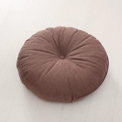 Coussin de sol rond épais PROHEL pour chaise, coussin de siège pour adultes, tapis de méditation et yoga amovible en tatami, coussin en lin de coton pour jardin intérieur et salle à manger (40x40x12cm