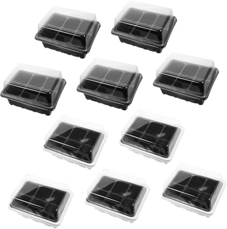 DOITOOL 10sets Vassoi Alveolari per Piantine per Propagazione da Giardino Kit di Avviamento Coperchio Trasparente Vassoi di Avviamento per Germogli e Mini Verdure