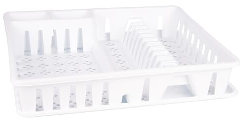 Cofan Escurreplatos con Bandeja Blanco 48 x 38 x 9,5 cm, Escurridor de Platos de plástico, Gran Capacidad, Secado higiénico y ordenado