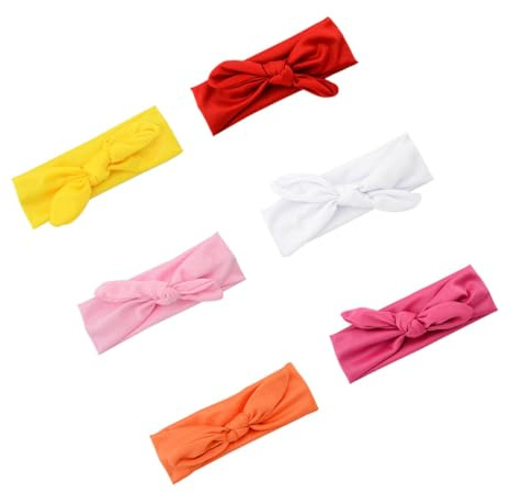 WEKAMOS Fascia per Chioma per Elastico Fiocco Unisex, Set da 6 Cerchietti Colorati per Ragazzo Ragazza, Accessori Chioma per Uso Quotidiano ed Occasioni Speciali