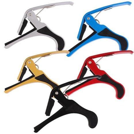 MAGICLULU Lot de 5 Capos Métalliques pour Ukulélé et Guitare, Pince Accordeur Multi-couleurs, Accessoire Réglage Rapide pour Guitares Acoustiques, Folk et Mandoline