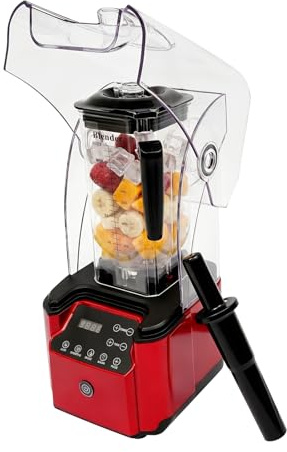 Frullatore da 2200 W, capacità 2,2 l, frullatore silenzioso, frullatore intelligente ad alte prestazioni, tritaghiaccio, tritatutto da cucina con coperchio fonoassorbente
