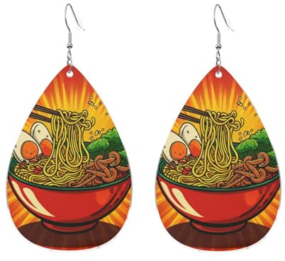 Orecchini Da Donna Pelle Sintetica Delicious Ramen Design Di Fascia Alta Orecchino Lacrima Per Adatti Per L'Uso Quotidiano Every Outfit