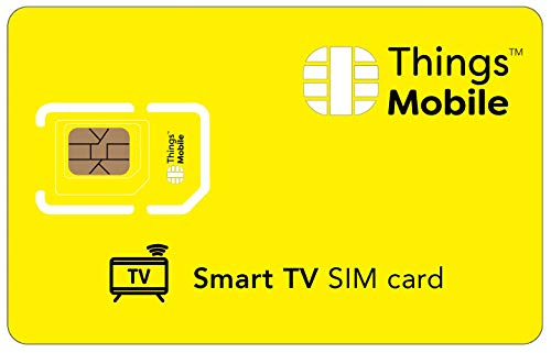 Carte SIM pour Smart TV/TÉLÉVISION CONNECTÉE - Things Mobile - avec Couverture Mondiale et réseau Multi-opérateur GSM/2G/3G/4G, sans coûts Fixes. 10€ de crédit Inclus