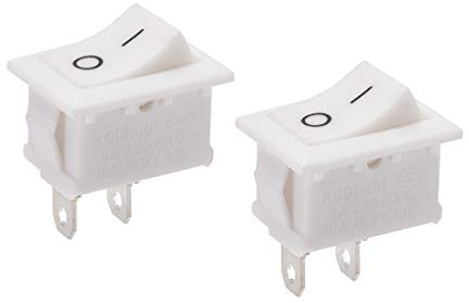 sourcing map 2 Pcs SPST 2 Position On/Off 2Broche Bateau Interrupteur à Bascule AC 250V/6A 125V/10A pour Bateau Ménage Appareils Snap Blanc