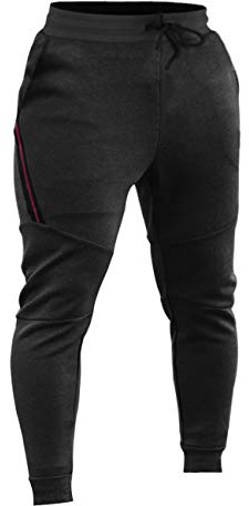 Herr Joggers Byxor Träningsbyxor Avsmalnande Atletisk Bodybuilding Träningsbyxa Med Blixtlåsfickor Tungvikt Black L