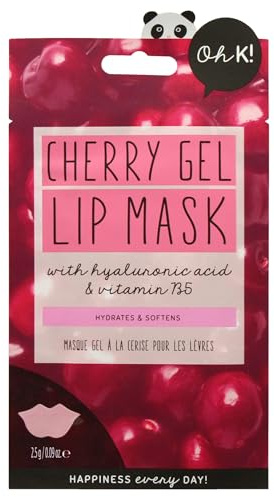Oh K! Cherry Lip Mask for Dry Lips, With Hyaluronic Acid, Vegan and Cruelty Free, 14g