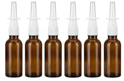 6 PZ 10ml/0.34oz Ambra Vuota Nasale Spray Bottiglie Ricaricabili Fine Nebbia Spruzzatore Contenitori di Viaggio Fiale Cosmetic Storage Container Bottigl