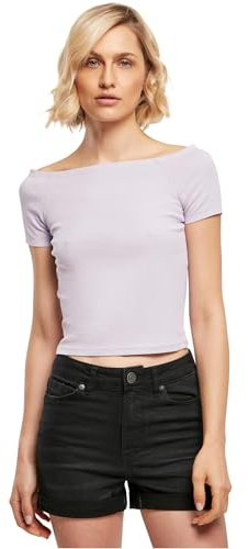 Urban Classics Maglietta da Donna con Spalle Scoperte Maniche Corte, Lilla, XL