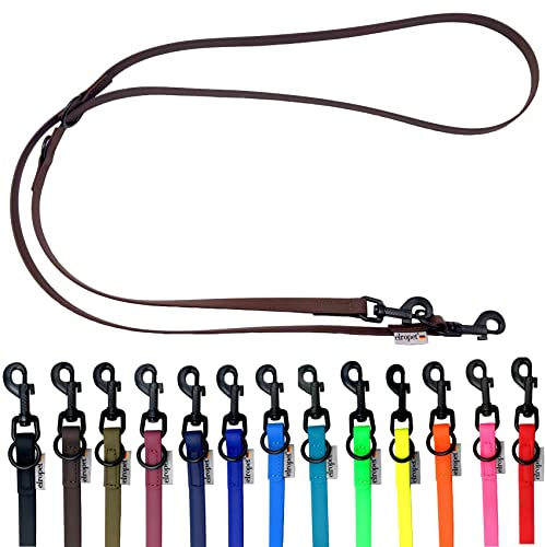 Biothane Hundeleine kleine Hunde/große Hunde verstellbar 2m / 2,40m / 2,80m / 3,50m / 5m schwarzer Haken (2,80m X 13mm, Braun)