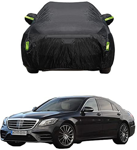 Maxure Outdoor Auto abdeckplane, für Mercedes S-Class S350 S400 S400L S430 S450 S450L S500 S500L Vollgarage Wasserdicht Staubdichte Wetterfest Hagelschutz UV-beständig Autoabdeckung