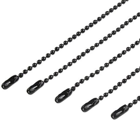 10 Stück bunte Kugelketten für DIY-Halskette, Schmuckherstellung, 1,5 mm Perlen, Kugelkette, Halskette mit Anschlüssen, 68 cm, Schwarz