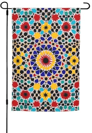 Opsrey Drapeau de jardin marocain imprimé couleur 30,5 x 45,7 cm, drapeau décoratif vertical double face pour patio