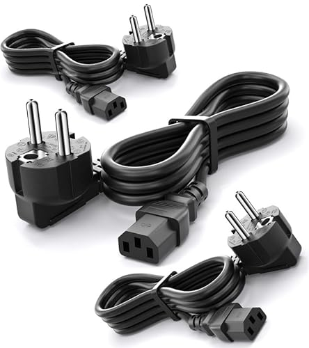 (3 Stück 3m) Stromkabel 3-polig, CYD Power Cable C13 250V 10A Kompatible mit TV netzkabel Samsung LG Stecker Stromkabel Monitor LG HP Philips Samsung
