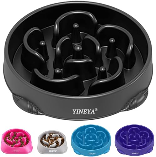 YINEYA 4 Cups Slow Feeder Dog Bowls Large Breed Anti-Choking Healthy Eating