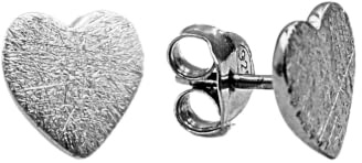 Ohrstecker Herz 925 Silber, Gold & Roségold, 9 mm eismatt | handgefertigt in Deutschland, nickelfrei & hautfreundlich, eismatte Oberfläche, ideal fürs 2. Ohrloch, Geschenk