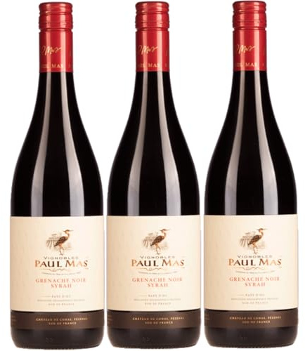 Domaines Paul Mas Grenache Noir Syrah IGP Rotwein Rot trocken Frankreich inkl. FeinWert E-Book (3 x 0,75l)