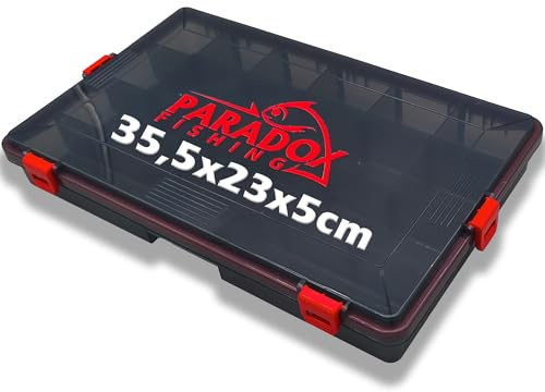 Paradox Fishing wasserdichte Köderboxen I Box L 35,5x23x5cm I Angelbox Köderbox Angeln Angelkoffer groß Tackle Box Angeln Angelkasten - für Angelzubehör