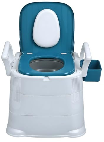 gihusrzx Bedside Commode for Adults, Portable Toilet, Toilet Chair Seat with Detachable Armrest, Mobile Portable Toilet, Adult Potty Chair for Elderly & Disabled, Commode Chair for Toilet 1