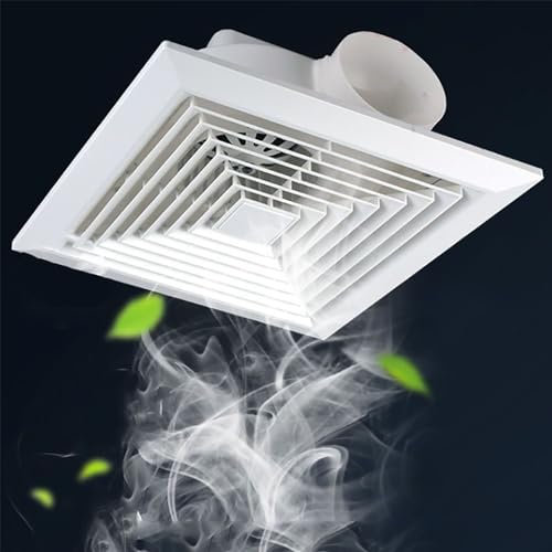 9 inch Bathroom Ceiling Wall Mount Exhaust Fan with Check Valve Quiet Ventilation Fan for Home Kitchen Office Garage Water Proof ABS Flame Retardant Panel