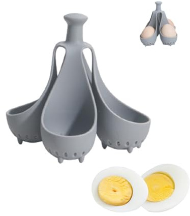Silicone Egg Boiler Rack, Freestanding Egg Boiler, Egg Cooker, Hard Boiled Eggs Boiler, Holds 4/6 Eggs, Silicone Eggs Boiler Egg Holder Kitchen Gadget (4 eggs)