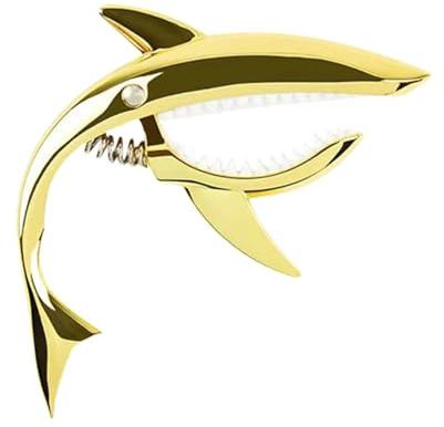 Shark Gitarrenkapodaster, Metall-Gitarrenclip, 13 x 8,5 cm, tragbar, bequem, cooles Design, bequemer Griff, leicht und robust, für Akustik-, Folk-, Elektro-, Ukulele