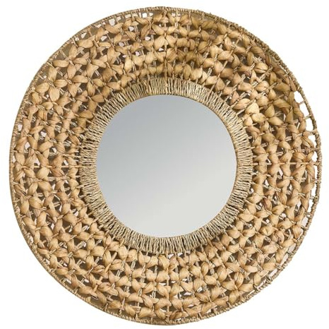 Round Wall Mirror Water Hyacinth Living Room Bedroom Hallway Mirror 65cm