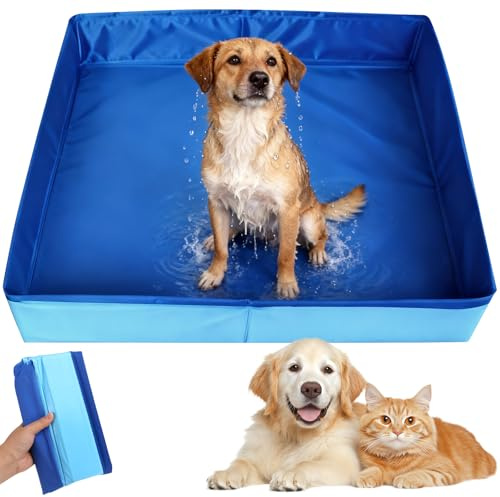 YYWEi Faltbarer Hundepool Hunde Planschbecken 50x50x10 cm Mini Pool für Katzen Hunde Schwimmbecken ohne Aufblasen