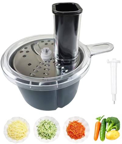 Coupe Legumes Multifonctions pour TM5 TM6, Taille Legumes Spaghetti Rougée Végétale Accessoire Cuisine Râpe à Légumes en Acier Inoxydable ABS pour Oignons/Ail/Légumes