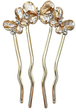 Yidueace French Twist hårnål | 4-pack strass stylingtillbehör, hårklämma – för bröllop, formell bankett shower modevisning