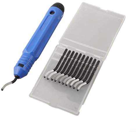 Juego de herramientas de desbarbado de 10 piezas con mango flexible y cuchillas de acero para eliminación manual de rebabas en múltiples superficies