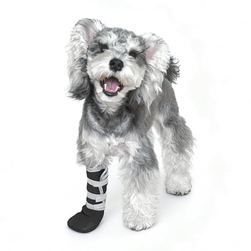 Snugrance Dog Recovery Boot for Injured Paws Protectors Dog Shoes 2PCS L | Paw Wound Recovery Boot Lick-Proof Non-Slip Breathable Dog Shoe, 3 Self-Adhesive Strap Washable Small to Large Dogs