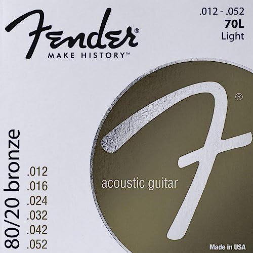 Fender, Corde 80/20 per chitarra acustica, rivestite di bronzo, 12-52