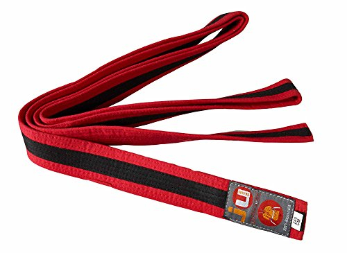 Ju-Sports Budogürtel - rot/schwarz/rot, Baumwolle I Kampfsport Gürtel Für Budo-Sportarten, Judo, Karate uvm. I Ca. 4 cm breiter Martial Arts Gürtel I 280 cm