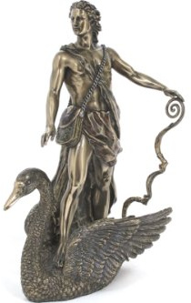 PTC Figur Apollo reitet einen Schwan, griechischer Gott, Kunstharz, 27,9 cm