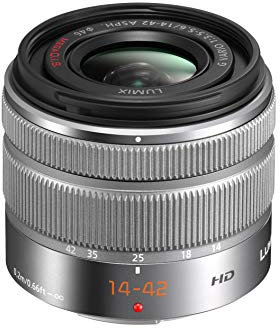 Panasonic Lumix 14-42mm F3.5-5.6 | Objectif Zoom Standard H-FS1442AE-S (Grand angle 14mm, Stabilisé, equiv. 35mm : 28-84mm) Silver – Compatible monture Micro 4/3 Panasonic & Olympus