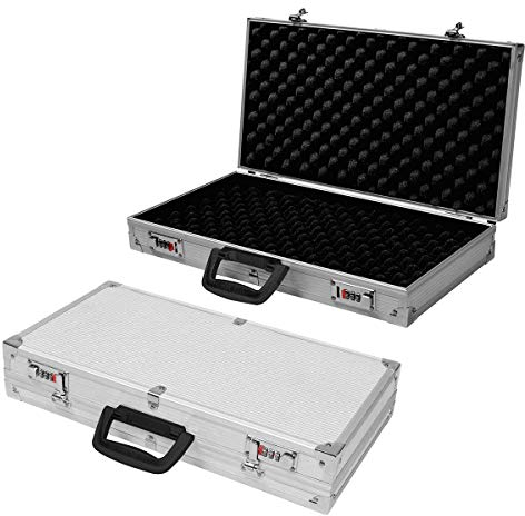 COSTWAY Waffenkoffer Gewehrkoffer Munitionskoffer Jagdkoffer Pistolenkoffer Flintenkoffer 47 x 25 x 8,3cm Alu