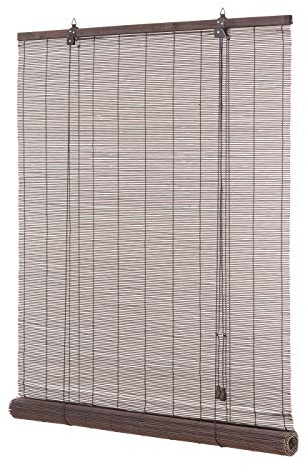 Ventanara® Rollo Bambus Bambusrollo inkl Montagematerial (Dunkelbraun, 60 x 160 cm)