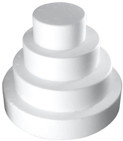 Ideen mit Herz Styropor-Torte, bestehend aus Styropor-Podesten | Torten-Dummy | Kreative Geschenkidee zum Selberbasteln: Styroportorte, Süßigkeitentorte, Dekoration, Kuchen, DIY Bastelidee (4-stöckig)