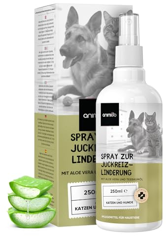 Animigo Spray Anti Démangeaisons & Irritations Chien et Chat 250ml - Formule Naturelle - Soulage des Zones Irritées & Diminue Les Grattements - Produit Calmant Compatible avec Les Léchages