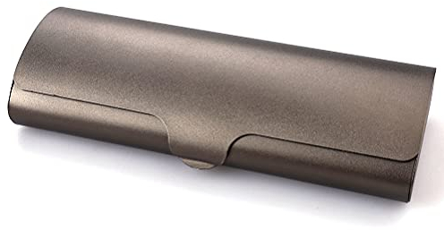 kuou Slim Aluminium Glasses Case, Lightweight Eyeglasses Case Spectacles Protection Case with Aluminium Outer Shell and Snap Lock for Women Men(Metal Green)