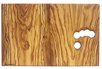 Tagliere  Astedè in legno di ulivo da cucina cm. 25x40 rettangolare e rustico ideale per frutta, verdura e carne