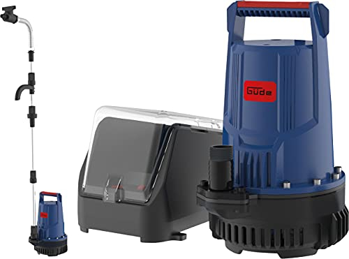 Güde 58567 - Pompa antipioggia a batteria 18-0 (18 V, 2000 l/h, altezza massima 7 m, lunghezza cavo 3 m, profondità massima di immersione 2,5 m)
