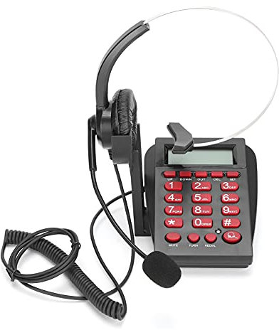Call Center Dialpad Headset Telephone, Wired Telephone Headphone with Tone Dial Key Pad, with Omnidirectional Microphone, Handsfree Conversation, for Business/Office/Home