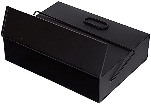 Trendi® Fireside Ash Carrier Metal Hot Tidy Box Container Fireplace Pan Bucket Bin (Galvanised Black)