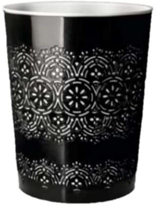PREMZO Round Flora Bin 9 Liter Basket Container Storage Plastic Waste Paper Small Rubbish Bin Trash for Bedrooms Lounge Kitchen Home Office Bathroom Dormitory Rooms (Black)