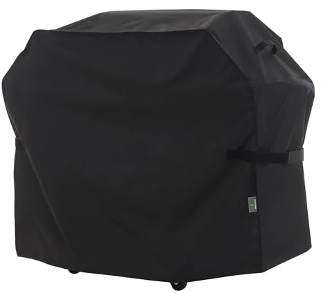 F&J Outdoors Heavy Duty Large BBQ Cover Waterproof UV Resistant Anti-ripping Anti-fading Barbecue Covers for 3-4-5-6 Burner (+1 Side Burner) Grill, 160cm x 68.6cm x 119.4cm (63Wx27Dx47H), Black