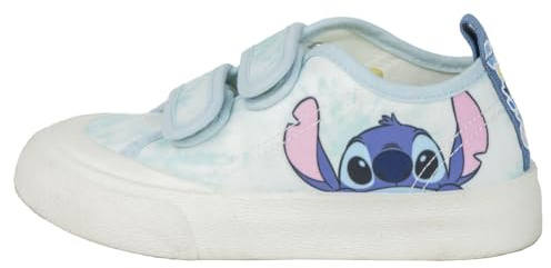 Baskets Stitch pour Enfants - Bleu et Blanc - Taille 32 - Fermeture Velcro - Baskets en Toile avec Semelle TPR - S'enfile par l'arrière - Produit Original Fabriqué en Espagne